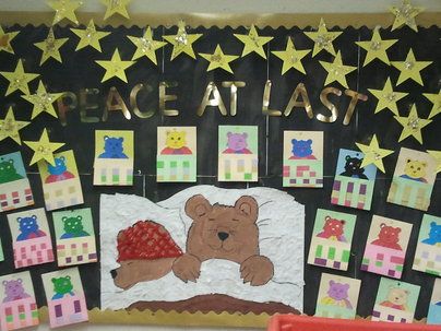 Peace At Last Story Activities Eyfs, Bears Topic Eyfs, Peace At Last Activities Eyfs, Weaving Display, Bears Eyfs, Eyfs Reception, Bears Sleeping, Bear Activities, Peace At Last