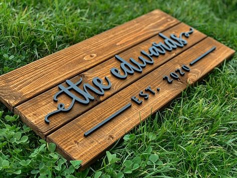 Custom Wood Sign Personalized Family Name Sign Last Name | Etsy Personalized Bar Signs, Wooden Name Signs, Wood Plate, Last Name Signs, Family Name Sign, Colors For Home, Family Name Signs, Pallet Signs, Custom Wood Signs