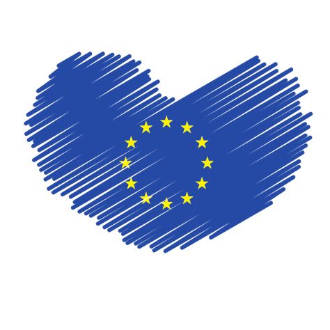 Europe Flag, European Union Flag, Scribble Heart, Flag Of Europe, Kunst Tattoos, Union Flag, European Parliament, Heart Symbol, Kids Activity