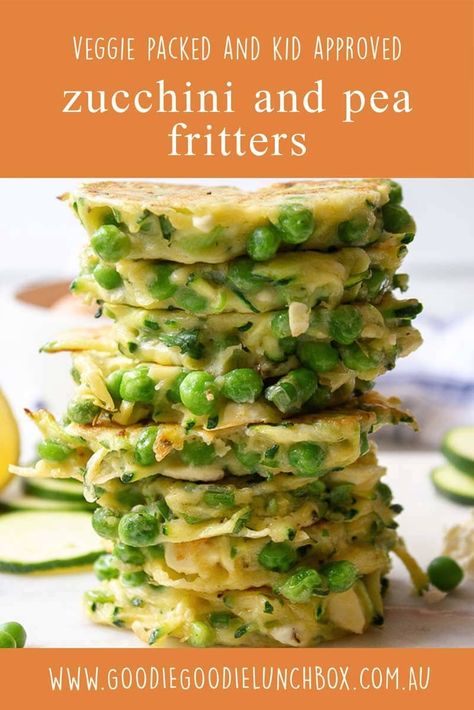 Zucchini And Peas, Pea Fritters, Sandwich Lunch, Toddler Lunches, Zucchini Fritters, Lunch Idea, Healthier Recipes, Toddler Food, Healthy Sides