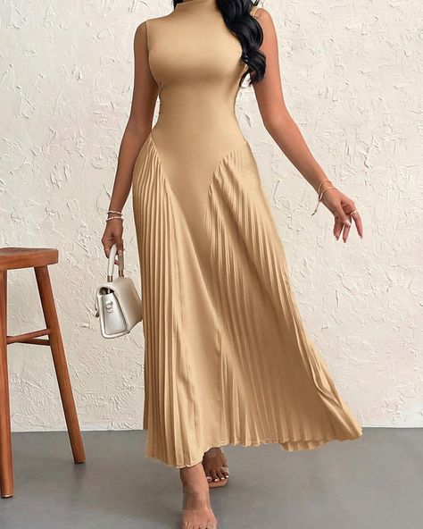 ✨Pre-order only, XS(6) - L(12/14)✨ Long White Socks, Plisse Dress, Church Dress, Dress Flowy, Church Dresses, Khaki Dress, Ankara Styles, Women Long Dresses, Mid Length Dresses