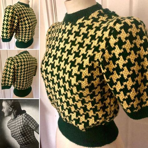 Dark Academia Knitting Pattern, 1940s Knitwear, Historical Knitting, Vintage Sweater Pattern, Crochet Baby Projects, Summer Knitwear, Vintage Crochet Patterns, Vintage Knitwear, Happy Clothes