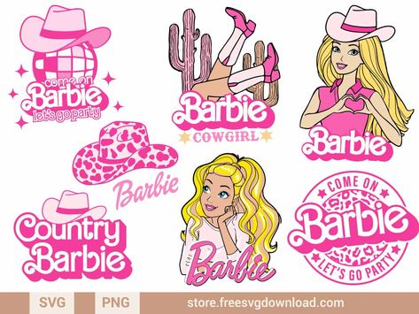 Cowgirl Barbie SVG Bundle (FSD-J59) - Store Free SVG Download Barbie Cowgirl Party, Barbie Head Logo, Cowboy Barbie, Barbie Cowboy, Barbie Clipart, Barbie Svg, Cowgirl Barbie, Barbie Cowgirl, Barbie Head