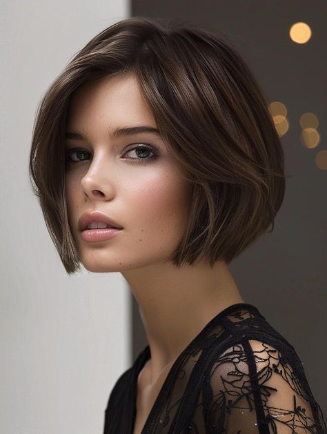 Stylish Short Bob Haircuts to Transform Your Look Brown Bob Hair, Hair Bobs, Short Hair Outfits, Wavy Bob Haircuts, Haircuts For Medium Length Hair, Blonde Hair With Bangs, Chin Length Hair, Awesome Hair, Hair With Bangs