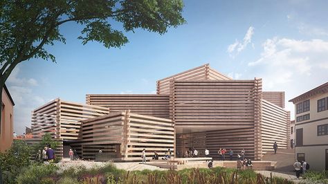 the design of the privately-owned museum is interpreted from the local wooden ottoman houses in the area. Architecture Museum, Box Architecture, Turkish Architecture, Modern Art Museum, Kengo Kuma, Wood Architecture, Wooden Buildings, Japanese Architect, Turkish Art