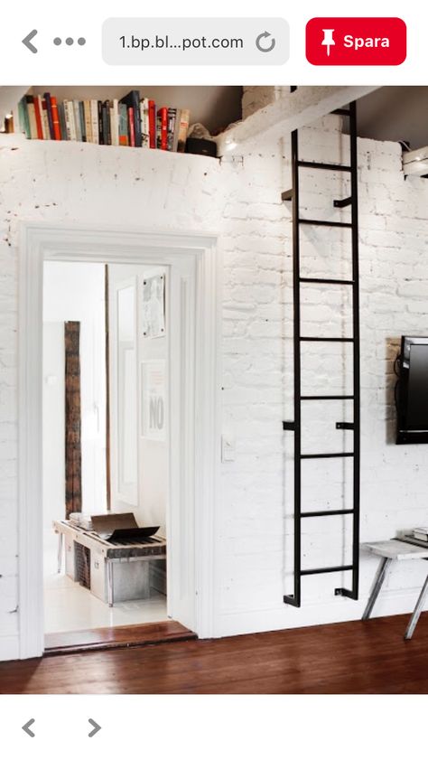 Modern Stair Railing, Kids Loft, Loft Stairs, Loft Ladder, Stairs Design Modern, Loft Room, A Ladder, Brick Walls, Attic Rooms