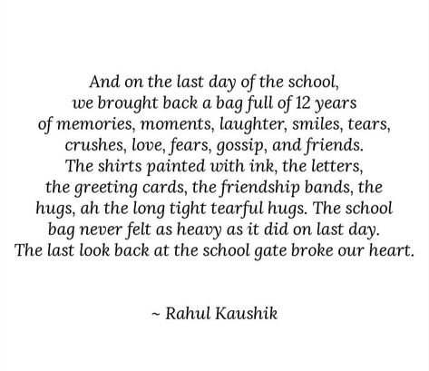 Last School Day Quotes Feelings, School Ends Quotes, Life After High School Quotes, School Farewell Speech, 10th School Life Ending Quotes, Class 10 Memories, Last Day Of High School Quotes, School Ending Quotes, Leaving School Quotes