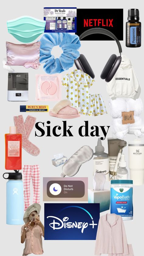 #myfirstshuffle #sickday #sick #today I’m sick What To When Your Sick, Sick Day Checklist, Sick Day Essentials Aesthetic, Sick Day Essentials For Her, Self Care Sick Days, What To Do If Ur Sick, Things To Make You Feel Better When Sick, Hacks For When Your Sick, Outfits When Your Sick