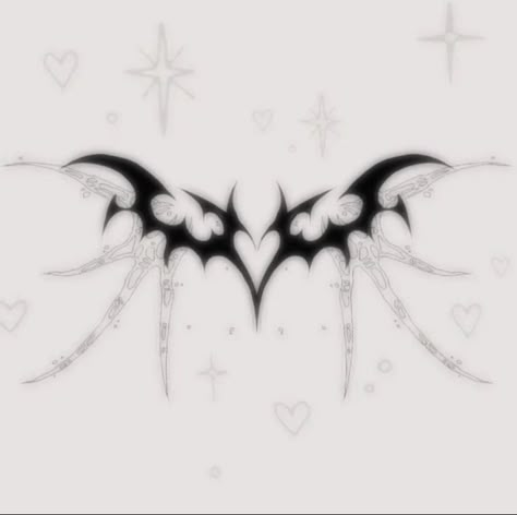 Vampire Tatoos Ideas, Vampire Heart Tattoo, Vampiric Tattoos, Vampy Tattoo, Cool Emo Tattoos, Batwing Tattoo, Goth Tattoo Designs Drawings, Neotribal Design, Vampire Tattoo Ideas