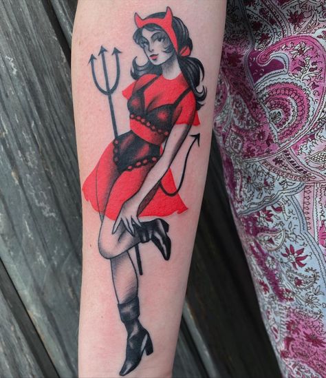 Unique Pinup Tattoo, Nun Pinup Tattoo, Pinup Lady Tattoo, Tattooed Pinup Tattoo, Neo Traditional Pinup Tattoo, Vampire Pinup Tattoo, Plus Size Pin Up Tattoo, Witch Pinup Tattoo, Goth Pinup Tattoo