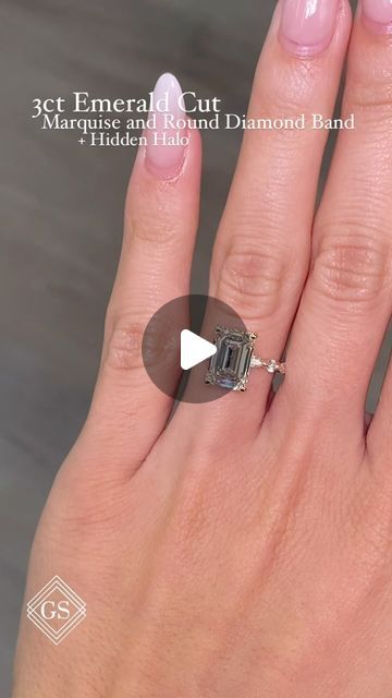 Golden String Inc on Instagram: "Our marquise and round setting will never NOT be popular🥵 because she really ties in both! At first glance this setting looks like a classic diamond band, but with a closer look you get to see the beautiful details of the mixed shapes💖

 •3ct Emerald Cut on our Alternating Marquise & Round Diamond Band + Hidden Halo💍

The rings on our feed are custom therefore aren’t listed on our website! The best way to order is through DM, Email, or Phone. Available in both Natural and Lab Diamond

-Please Message All Price Inquiries✨

#radiantengagementring #radiantsolitairering #hiddenhaloengagementring #radianthiddenhalo  #radiantdiamond #radiantengagementring #3caratdiamond #3carat #radiantcutdiamond #radiantcut #losangeles #engagementring #radiantsolitaire #yello Round Diamond Band, Radiant Engagement Rings, 3 Carat Diamond, Radiant Cut Diamond, Radiant Diamond, Hidden Halo, Radiant Cut, 3 Carat, Diamond Band