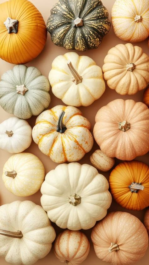 Aesthetic mix of orange and white pumpkins, top view. Greeting mockup, copy space. Autumn vibes. Generative AI stock images Pumpkin Vibes, Pumpkin Aesthetic, Modern Backdrop, Autumn Chic, Baby Naming, Vector Poster, Fall Color Palette, White Pumpkins, Autumn Vibes