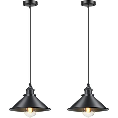 Longshore Tides Vintage Hanging Pendant Lights Retro Pendant Light Fixtures (Set Of 2) - Wayfair Canada Dental Practice Design, Speakeasy Decor, Bar Pendants, Industrial Pendant Lighting, Industrial Hanging Lights, Lights Png, Industrial Theme, Retro Pendant Lights, Pendant Light Design