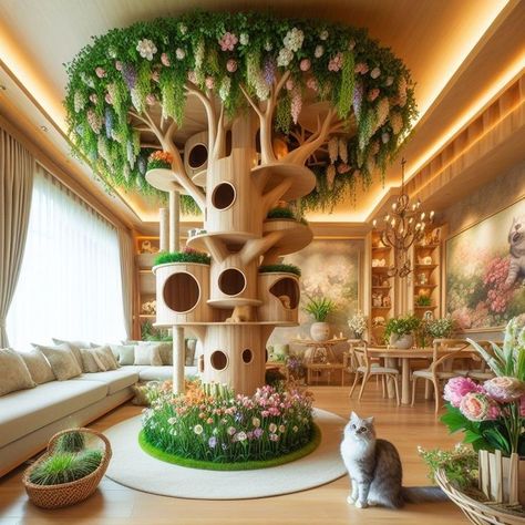 Luxury Cat Room, Ladies Trench Coat, Cat Room Decor, Cat Castle, Casual Trench Coat, Cat Patio, Cat Hotel, Cat Tree House, Coat Elegant