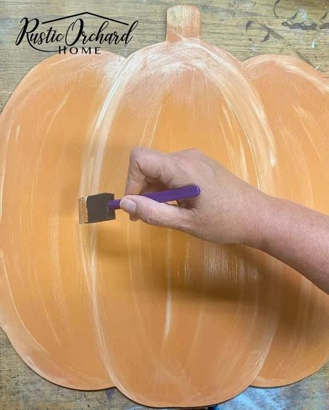 Painted Wood Pumpkins Door Hangers, How To Paint A Wooden Pumpkin Cutout, How To Paint Wood Pumpkins, Farmhouse Pumpkin Door Hanger, Paint Wooden Pumpkin, Pumpkin Door Hangers Wooden, Fall Door Hangers Wooden Pumpkin, Painted Wooden Pumpkins Door Hangers, Painting A Pumpkin On Wood