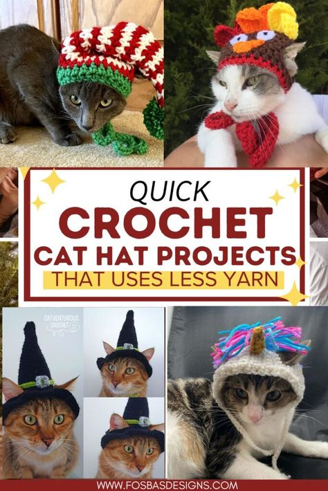 Crochet Hats For Cats Free, Crochet Hat For Rabbit, Free Crochet Patterns For Cat Hats, Crocheted Cat Hats Free Pattern, Free Crochet Cat Hat Patterns, Amigurumi Cat Ears Free Pattern, Cat Hat Pattern Free, Cat Witch Hat Crochet Pattern Free, Things To Crochet For Your Cat