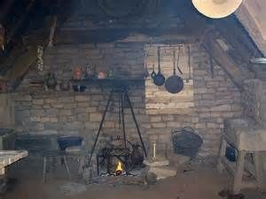 Medieval Peasant Dwelling - Interior Medieval Cottage, Workers Cottage, Medieval Peasant, Medieval England, Stately Homes, Medieval Houses, Medieval Life, Wooden Shutters, Cottage Interior