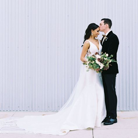 Both Nara Jenkins and Travis Smart showed up to separate friends’ pool parties on Labor Day in 2014. Turns out, their respective parties were at the same pool. The pair hit it off talking all afternoon. They went on their first date the next evening, and as they say, the rest is history. Stunning Wedding Venues, Reception Gown, Fort Worth Wedding, Rustic Glam, Lace Mermaid, Real Weddings Photos, Wedding Officiant, Groomsmen Attire, Event Catering