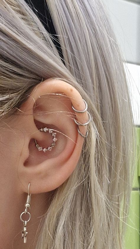 Daith silver jewellery rings Daith Piercing Silver, Daith Piercing Jewelry Silver, Ear Styling, Ear Piercings Chart, Piercing Chart, Daith Piercing Jewelry, Cool Piercings, Ear Style, Daith Piercing