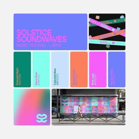 Neon Brand Identity, Rave Color Palette, Festival Branding Design, Festival Websites, Festival Brand Identity, Music Festival Branding, Music Branding, Festival Branding, Sunset Logo