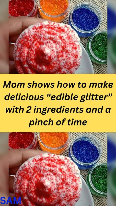 Edible Glitter Recipe, Homemade Glitter, I Can Control, Mom Show, Wow Facts, Edible Glitter, Viral Trend, 2 Ingredients, Cupcakes Decoration