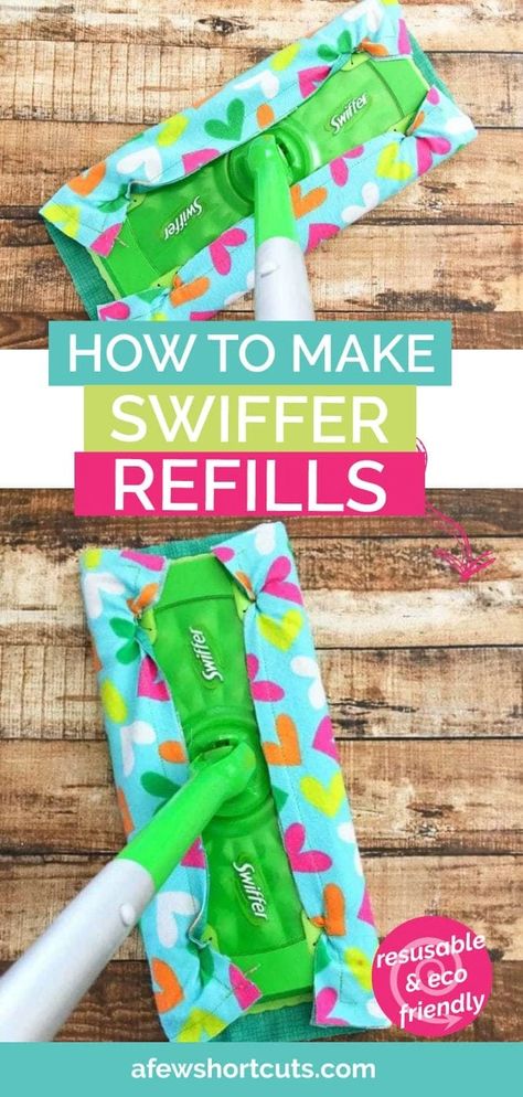 Don't waste your money on those expensive Swiffer refills. Learn how to make your own Reusable Swiffer Refills! Super simple sewing project! | @AFewShortcuts #sewing #hack #tips #moneysaving #home Swiffer Refill, Swiffer Pads, Sewing Tricks, Sew Simple, Sewing Projects Clothes, Simple Sewing, Household Cleaning Tips, Recycled Projects, Sewing Projects For Kids