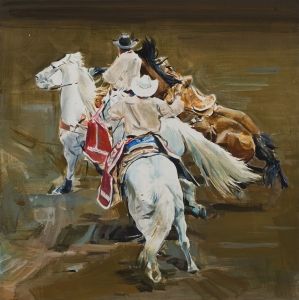 Working Pickup Painting A Horse, Zorn Palette, Roping Horse, Palette Painting, Bareback Riding, Equestrian Art, Barrel Racer, Blue Horse, Chestnut Horse