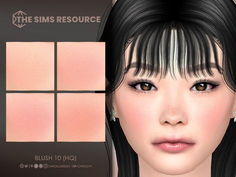 Soft Girl Makeup, Sims 4 Hair Male, The Sims 4 Cabelos, Sims 4 Cas Mods, Makeup Cc, The Sims 4 Skin, Pelo Sims, Cheek Makeup, Sims 4 Cc Makeup