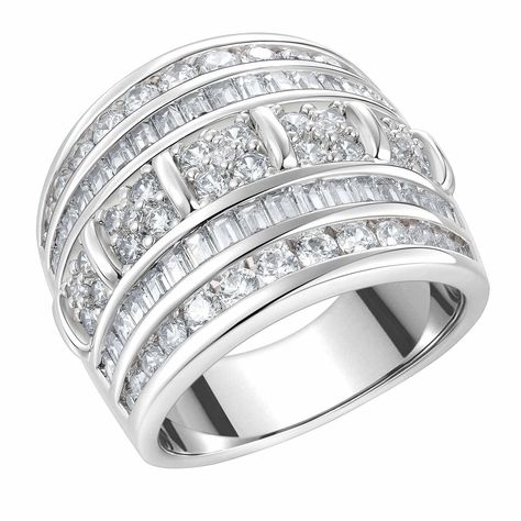 PRICES MAY VARY. ♥Stunning Design♥ Total Stone Weight:3.5 CTTW. Experience luxury with Newshe's AAAAA Cubic Zirconia wedding rings for women, an elegant addition to your white gold rings collection. The wide band rings with Round Cut design offering the perfect blend of affordability and style. ♥Exceptional Quality♥ Our wedding bands for her are crafted with white gold that lasts. Hypoallergenic and nickel-free, this silver rings for women won't irritate even the most sensitive skin or turn your Wide Wedding Bands For Women, Cubic Zirconia Wedding Rings, Rings White Gold, Wedding Bands For Women, Wide Wedding Bands, Wedding Bands For Her, Sapphire Wedding Band, Cubic Zirconia Engagement Rings, Diamond Rings Design