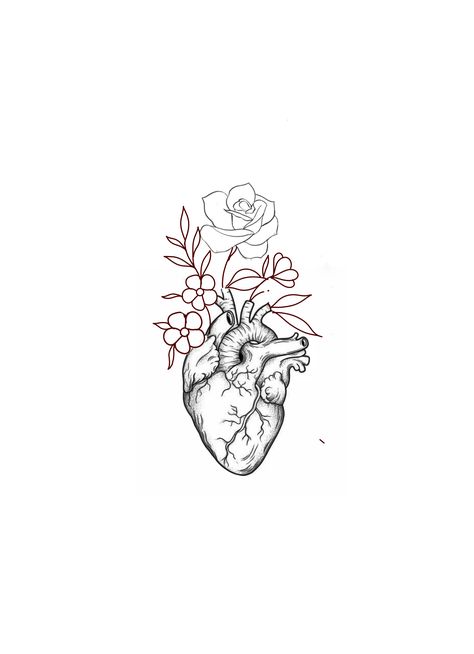 Heart Vase Tattoo, Anatomical Heart Tattoo With Flowers, Real Heart Tattoos, Heart Flower Tattoo, Tattoo 2024, Anatomical Heart Tattoo, Mom Tattoo Designs, Mom Tattoo, Heart Vase