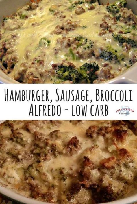 Sausage Broccoli, Broccoli Alfredo, Low Carb Casseroles, Diner Recept, Resep Diet, Keto Recipes Dinner, Low Carb Dinner, Keto Diet Meal Plan, Diet Meal