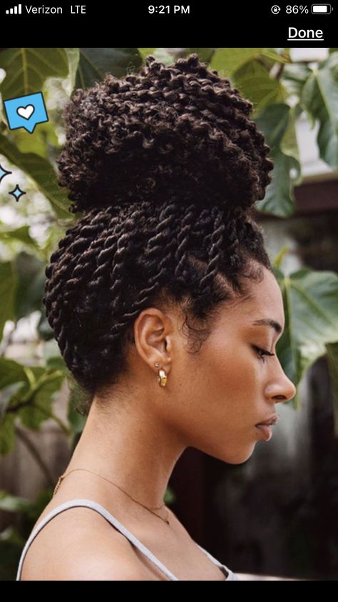 Senegalese Twist Hairstyles, Passion Twists, Top Bun, Marley Twists, 4c Natural Hair, Protective Hairstyles Braids, Hair Twist Styles, Senegalese Twist, Natural Hair Styles Easy