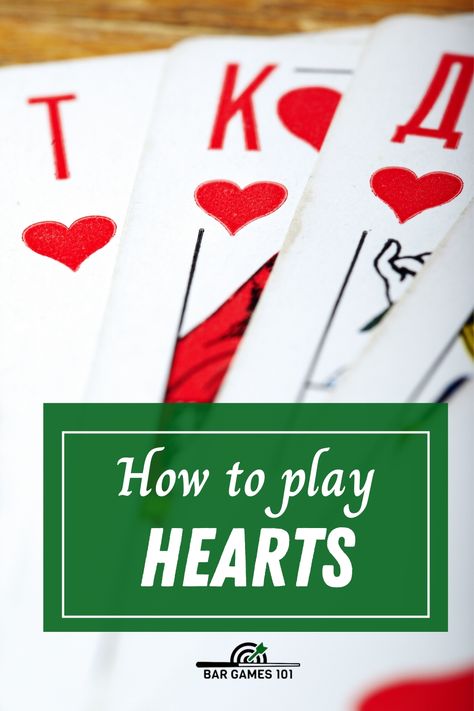 Hearts is a popular and easy to learn card game for, ideally, four players.  All you need to play is a place to comfortably sit four people, a deck of cards, and a method of keeping score. Kings Card Game, Card Games For Adults, Games For Two People, Hearts Card Game, Dice Math Games, Play Hearts, Rummy Card Game, Games Indoor, Queen Of Hearts Card