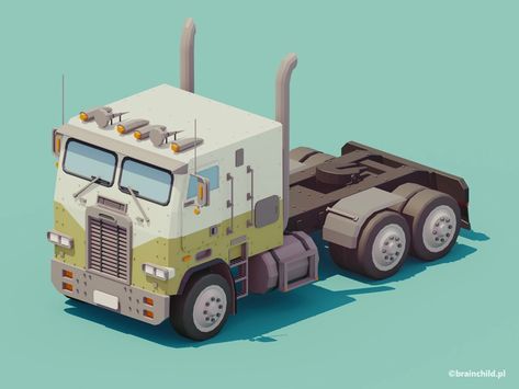 Low Poly Truck | 3d art | Retro by Rafał Urbański on Dribbble Low Poly Car, Car Low, Low Poly Games, Low Poly Art, Low Poly Models, Low Poly 3d, Car Games, Car Cartoon, Saint Charles