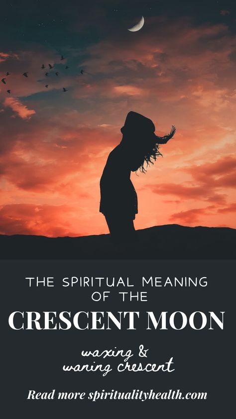 "Spiritual Meaning of the Crescent Moon" The Waning and Waxing Crescent Moon spiritual meaning offers two distinct paths to deepening your moon practice. spiritualityhealth.com/crescent-moon-spiritual-meaning #CrescentMoon #Moon #MoonPhases #MoonRitual #spirituality #spirithealthmag Crescent Moon Meaning Spiritual, Waxing Moon Meaning, Waning Crescent Moon Ritual, Waxing Crescent Moon Ritual, Half Moon Meaning, Moon Symbol Meaning, Waxing Crescent Moon Tattoo, Waning Crescent Moon Tattoo, Tattoo Crescent Moon