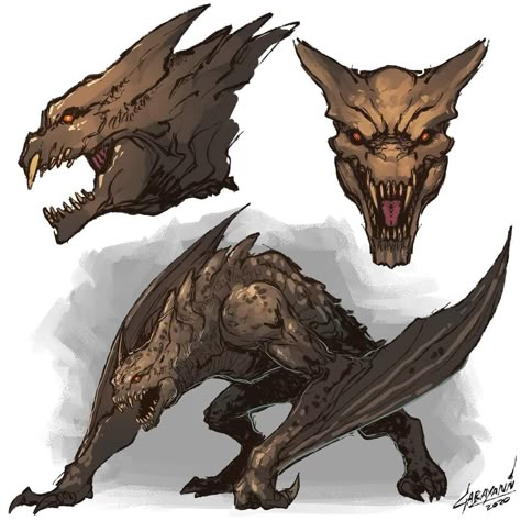 Old Wizard, Dragons 5e, Kaiju Design, Monster Ideas, Monster Artwork, Dark Creatures, Beast Creature, Creature Artwork, Kaiju Art