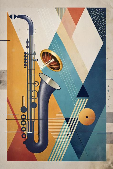 Geometric Jazz - Digital Art Creations Collage Ideas, Vector Illustration Design, Design Thinking, Art Movement, Wall Colors, Abstract Landscape, Geometric Design, Buy Art, Modern Art