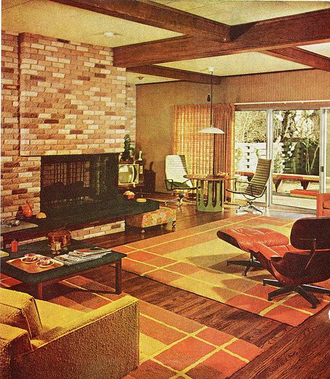 1968 Living Room by SportSuburban, via Flickr 70s Interior Design, Retro Rooms, Casa Retro, 70s House, 70s Interior, Modern Architecture Interior, Retro Interior Design, Casas The Sims 4, Vintage Interior Design