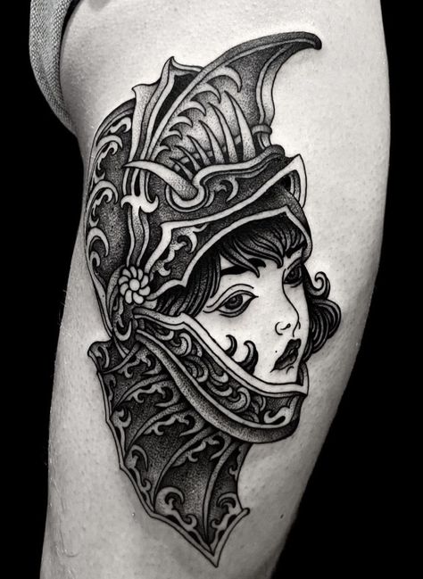 Victorian Traditional Tattoo, Black And Gray Neo Traditional Tattoo, Fantasy Traditional Tattoo, Italian Traditional Tattoo, Traditional Collar Tattoo, Knight Traditional Tattoo, Medieval Traditional Tattoo, Front Piece Tattoo, Anvil Tattoos