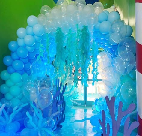 Atlantis Birthday Theme, Aquatic Decorations Party, Aquanauts Birthday Party Ideas, Into The Deep Birthday Party, Under Sea Party Ideas, Stingray Birthday Party, Under The Sea Decorations Diy Ocean Themes, Under The Sea Wedding Decorations, Marine Biology Birthday Party