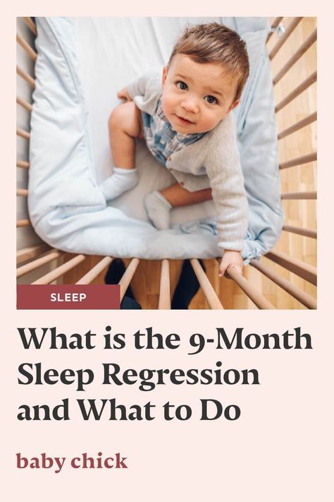 If your baby is 9-months-old, your baby may be getting less sleep. Here is what to know about the 9-month sleep regression and how to help. #babysleep #babies 9 Month Sleep Regression, Clingy Baby, Crying At Night, Motherhood Inspiration, Baby Chick, Physical Development, Sleep Training, Breastfeeding Tips, Baby Crying