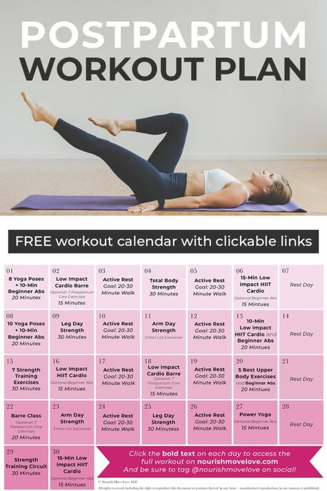 Start working out after baby with this free postpartum workout plan! 30 days of workouts designed specifically for new moms! Resistance Based Workouts, Postpartum Strength Training, Post Cesarean Workout Exercises, Low Impact Workout Plan, Hydration Challenge, After Baby Workout, Postpartum Workout Plan, Workouts Strength, Effective Workout Plan