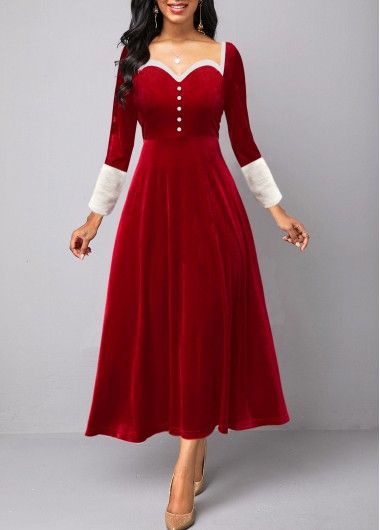 Ladies Suits, Latest Dress For Women, Women Fashion Dress, Three Quarter Sleeve Dresses, Fashion Dresses Online, Winter Chic, Winter Mode, Christmas Style, Red Dresses