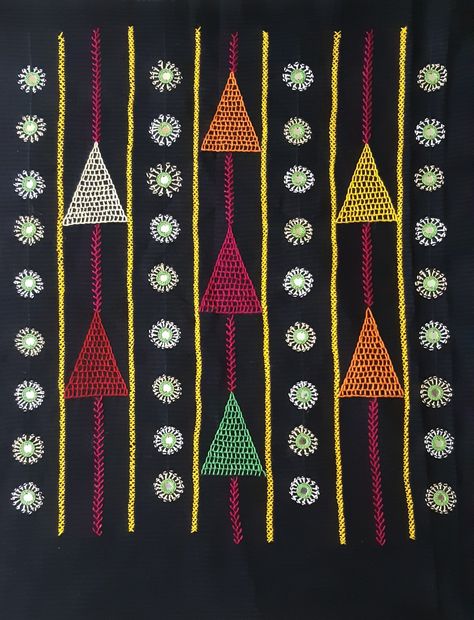 Navratri Patches, Lambani Embroidery, Rabari Embroidery, Navratri 2024, Handwork Ideas, Types Of Embroidery Stitches, Kutchi Work, Kurta Embroidery, Flower Pattern Design Prints