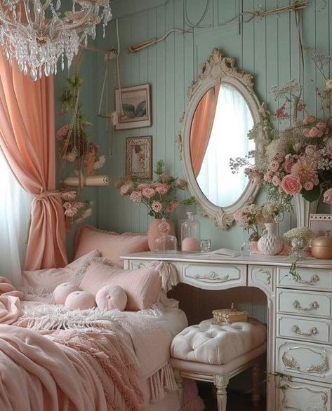 Shabby Chic, Vintage | Facebook Large Kitchen Window Over Sink, Pink Shabby Chic Bedroom, Bedrooms Vintage, Comfy Bedrooms, Large Kitchen Window, Small Farmhouse Bathroom, Chic Bedrooms, Comfy Bedroom, Modern Villa Design