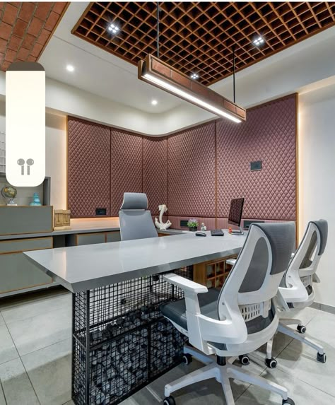 Director Table Design Office, Office Cabin Ceiling Design, Director Room Interior Design, Ceo Cabin, Director Cabin, House Office Room, Office Ceiling Design, Office Counter Design, Office Design Concepts