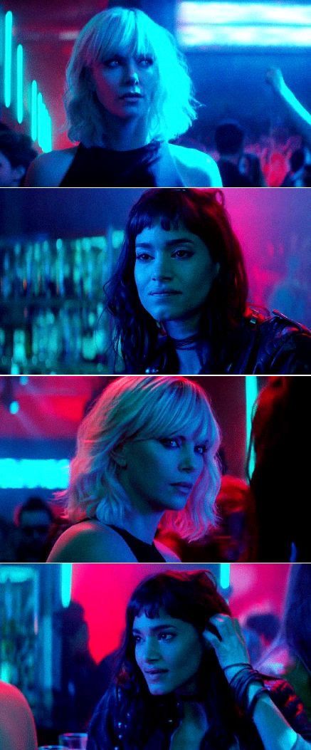 Atomic Blonde Aesthetic, Bisexual Lighting, Lorraine Broughton, Atomic Blonde Charlize Theron, Kinsey Scale, Sofia Boutella, Filmmaking Cinematography, Atomic Blonde, Cinematic Photography