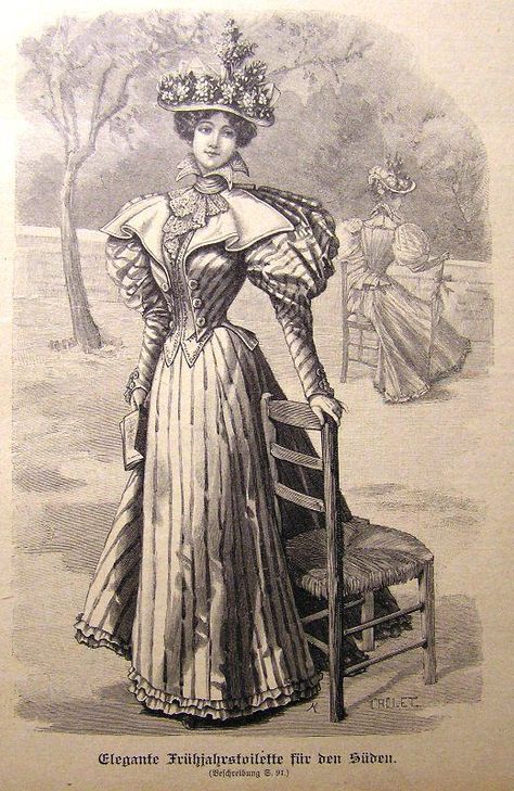 1890s fashion plate. 1890 Fashion, Candela Obscura, Historic Dresses, Belle Epoque Fashion, 1899 Fashion, Victorian Era Fashion, 1890s Fashion, 1800s Fashion, 19th Century Fashion