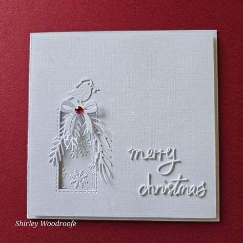 Clean And Simple Christmas Cards, Xmas Cards To Make, Embossed Christmas Cards, Winter Wonderland Card, Simple Christmas Cards, Christmas Card Inspiration, Christmas Card Art, Homemade Christmas Cards, Xmas Card