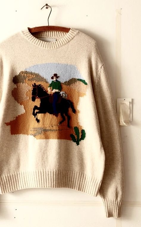 Desert Cowboy, Cool Jumpers, Victorian Quilts, Cowboy Design, Unique Sweaters, Antique Fabrics, Bed Linens, Knitwear Men, Wedding Collection